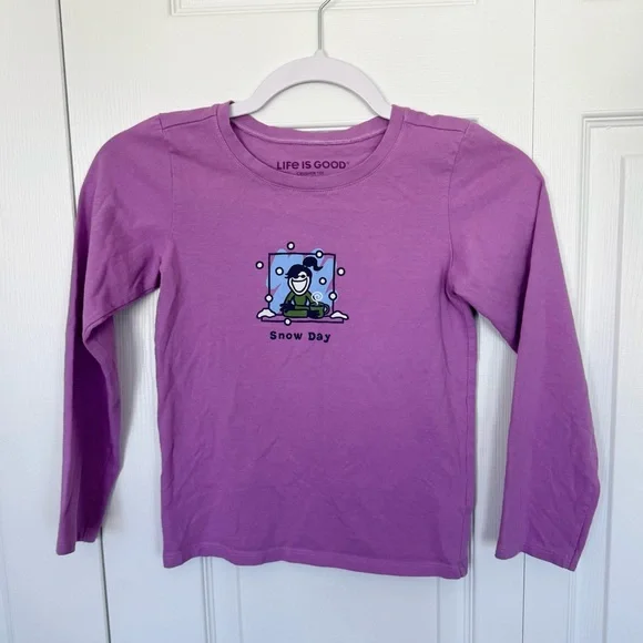Life is Good Kids' Purple Crusher Tee Shirt MEDIUM - Picture 1 of 4